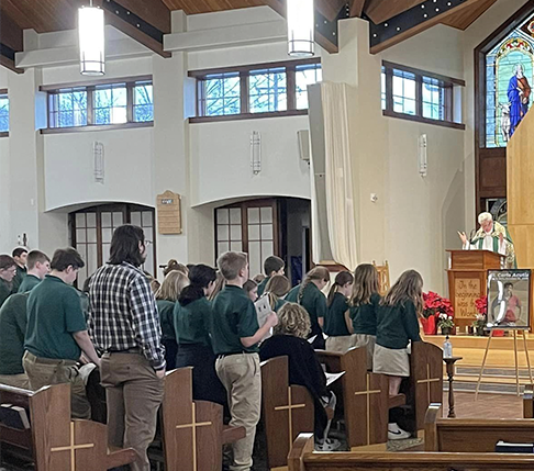 Local Catholic Elementary Schools Near Me St Helen Students in Pews Learning About Ministry Opportunities